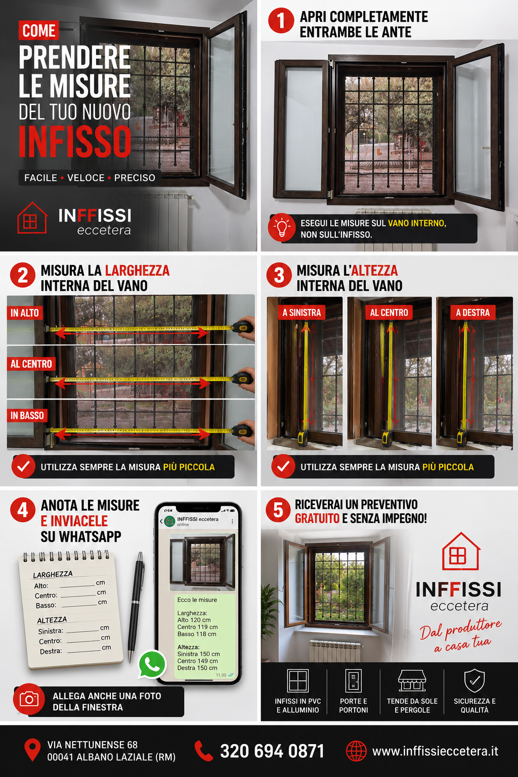 Guida per prendere le misure del nuovo infisso